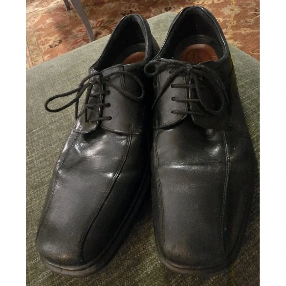 Ecco Helsinki 2 Black Leather Mens Size 11.5 EU 45 Oxford Dress Shoes Business